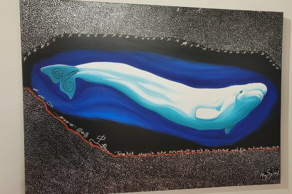 Représentation d'un beluga par un(e) artiste Mi'kmaq